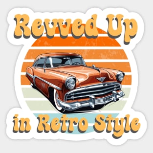 retro car Revved up in retro style Sticker